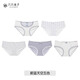六只兔子5條裝內褲女親膚棉質(zhì)透氣底襠可愛(ài)格子中腰少女三角褲 蔚藍天空五色 5條 L （100-120斤）
