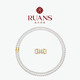 阮仕（Ruan'S）s925銀淡水珍珠項鏈 倍愛(ài) 經(jīng)典淡水珍珠雙層鏈時(shí)尚百搭 S925銀-金色/白色淡水珍珠