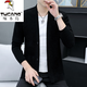 啄木鳥(niǎo)（TUCANO）針織開(kāi)衫男薄款2025春秋新款韓版潮流修身毛線(xiàn)衣外套紐扣毛衣外穿 黑色 165