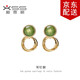相思樹圓環(huán)耳釘女氣質(zhì)網(wǎng)紅ins簡(jiǎn)約通勤冷淡風(fēng)綠色復(fù)古耳環(huán)耳飾品 耳釘