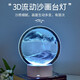 鴻禮鈺流沙畫(huà)小夜燈 USB氛圍燈臥室床頭桌面辦公室沙漏擺件兒童節禮物 流沙燈【青云直上-藍】帶燈