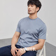 SANHEER夏季BI入百搭基礎款打底衫 強捻螺紋面料男士圓領(lǐng)短袖T恤 DAT840 慕藍色 M /48