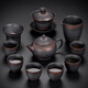 茶具套裝高端紫陶【手工】功夫茶杯中式蓋碗茶壺 11頭 /紫陶（龍壺）六杯