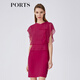 PORTS寶姿春夏新品女裝短袖中長(cháng)連衣裙LM8D249KWB008 爵士粉 M (6)