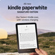 Kindle paperwhite6新款電子書(shū)閱讀器12th Gen Signature Edition電紙書(shū)墨水屏防水WiFi送禮禮物 金屬黑Metallic Black 16G送保護套