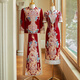 枝己秀禾服新中式2025新款情侶裝結(jié)婚禮服敬酒服古裝新娘嫁衣龍鳳褂 8303旗袍（僅女裝） M