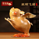 聚善緣飛天萌豬銅豬擺件招財(cái)客廳辦公室桌面創(chuàng)意裝飾禮品送朋友生日禮物 TZY彩銅旺財(cái)飛豬 高約12cm