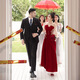 麗佰昕敬酒服紗袖新娘新款酒紅色氣質(zhì)訂婚禮服結婚回門(mén)便裝平時(shí)可穿春夏 酒紅色長(cháng)款 M