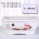 裕軒堂 有孔陶瓷花盆多肉植物白色創(chuàng  )意簡(jiǎn)約風(fēng)格長(cháng)方形桌面地面綠植盆 長(cháng)方形-紅梅（帶塑料托盤(pán)） 特大號