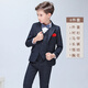 溫格奧 兒童西裝男童禮服花童西服套裝主持人服裝演出服鋼琴表演服正裝 外套+馬甲+襯衫+褲子+領(lǐng)結+胸花 110cm建議體重30-37斤
