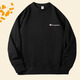 冠軍涂鴉圓領(lǐng)衛衣春季新款美式復古潮牌男女同款情侶裝衫長(cháng)袖衛衣男 黑色衛衣圓領(lǐng)小標  380毛圈 XL125-145斤/170-180身高