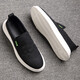 卓斯尼斯（JOISNEAS）春夏季男士帆布鞋一腳蹬懶人休閑鞋套腳板鞋男透氣軟底樂(lè )福鞋 黑色 43