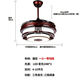 中式風(fēng)扇燈吊扇燈隱形帶燈吊扇電風(fēng)扇吊燈一體餐廳客廳臥室復(fù)古 紅木色A 變頻36寸變光遙控