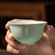 豐陶張生汝窯陶瓷功夫茶具茶杯汝瓷茶具杯開(kāi)片可養(yǎng)單杯小茶碗品茗杯 六瓣杯