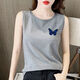 沛阮無(wú)袖T恤女生純棉背心學(xué)生運動(dòng)外穿夏季韓版氣質(zhì)修身上衣服打底衫 灰色/15 新款百搭無(wú)袖汗衫 2XL 建議【130-150斤】 加肥大碼