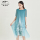 簡(jiǎn)愛(ài)諾（JAN AN NO）春夏新品桑蠶絲定位取花假兩件寬松連衣裙女J2110085LQ 40