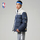 NBA湖人勇士灰熊隊 秋冬新款短款羽絨服男子運動(dòng)保暖防寒羽絨服勇士隊/海藏藍+白色M