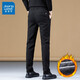 真維斯休閑褲男春秋季新款寬松直筒商務(wù)修身男士彈力潮牌百搭長(cháng)褲子男款 3382黑色 加絨 31 （2尺4）建議120-130斤穿