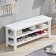 仟藝繪實(shí)木換鞋凳門(mén)廳整裝穿鞋凳玄關(guān)可坐儲鞋凳鞋柜北歐家用鞋架試鞋凳 100cm長(cháng)白色