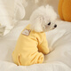 華元寵具（hoopet）狗狗衣服小型犬秋冬保暖寵物衣服冬天比熊幼犬泰迪小狗全包四腳衣 【德絨款】四腳護肚衣-鶯茶黃 S:背長26.5cm-推薦體重5-7斤