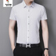 啄木鳥(niǎo)啄木鳥(niǎo)短袖襯衫男2022夏季新款冰絲條紋短袖襯衫彈力冰爽滑抗皺商務(wù)休閑襯衫 白色 170/92A（建議120-140斤）