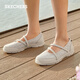 斯凱奇（Skechers）夏透氣網(wǎng)面瑪麗珍女鞋復(fù)古懶人淺口蕾絲單鞋 自然色/NAT 37.5