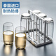 鷗欣進(jìn)口玻璃杯套裝家用玻璃水杯泡茶杯耐熱牛奶杯子果汁杯6只 370ml6只裝+歐式杯架