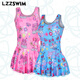 綠洲（LZZ） 兒童泳衣 女大童連體裙式平角褲學(xué)生游泳衣可愛(ài)公主風(fēng)加大碼泡溫泉泳裝 粉紅色單泳衣 M碼