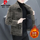 皮爾卡丹（pierre cardin）冬季青年加棉加厚短款毛呢大衣男士韓版潮流翻領(lǐng)帥氣呢子夾克外套 JK8808卡其 L