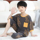 夢(mèng)貝熊兒童睡衣男童夏季純棉短袖套裝中大童小男孩空調家居服2024