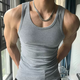 雅鹿背心男粗螺紋白色圓領(lǐng)大碼緊身彈性運動(dòng)健身透氣吸汗背心 灰色【螺紋款】 XL 建議120-140斤