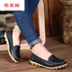 春秋季平底女鞋豆豆鞋軟底女單鞋牛筋底媽媽鞋休閑護士鞋孕婦鞋 921黑色 39