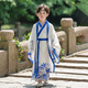 奧蒙威男童漢服古裝國學(xué)服套裝兒童節帥氣古風(fēng)少爺書(shū)童朗誦演出服MHG01 點(diǎn)墨 130