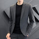 顏丁西服男休閑小西裝外套商務(wù)男士修身春秋季上衣整套新郎伴郎服套裝 深灰單西 L