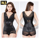 KJ品牌女士塑身衣產(chǎn)后收腹提臀束腰美體塑形廋身托胸塑身連體衣透氣 黑色 L (106-120斤)