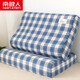 南極人ins良品乳膠枕套一對裝全棉乳膠枕頭套60x40水洗棉純棉兒童50x30 清雅藍格【全棉乳膠枕套一對裝】 40x60cm