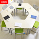 對豫實(shí)木書(shū)桌寫(xiě)字桌老板經(jīng)理職員工作位 多人大小型拼接典會(huì )議桌 白楓色【創(chuàng  )意拼接桌】 套餐3：10桌+10椅