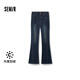 森馬（Semir）牛仔褲女保暖加絨拖地褲潮流2024冬時尚喇叭褲顯腿長109724124007