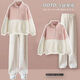DOGHC女大童衣服冬裝女孩套裝13到18歲冬季女裝初高中生寬松韓版衛衣褲 粉紅色衛衣+杏色闊腿褲 加絨 180 XL 建議115-130斤