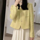 予瑾小香風(fēng)外套女2024春秋裝新款感洋氣粗花呢小個(gè)子百搭短款上衣 圖片色【春秋里布款】 S 建議80-95斤