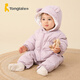 童泰（TONGTAI）嬰兒羽絨連體衣冬季加厚寶寶衣服兒童羽絨服男童女童外出抱衣 淺紫 100 碼(建議90-103cm)充絨量98g