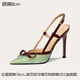 Lily Wei【半島情書】夏高跟鞋細(xì)跟女鞋時(shí)尚高級(jí)感涼鞋小碼情人節(jié)禮物 綠色【跟高8厘米】 38