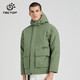 探拓（TECTOP）戶(hù)外連帽棉服男2024冬季加厚保暖防寒潮牌寬松輕便面包服工裝外套 男款橄欖綠 2XL