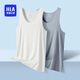 海瀾之家（HLA）男士背心男冰絲夏季無(wú)痕運動(dòng)寬松大碼打底汗衫無(wú)袖短袖男2件 白色+藍色-9068 L -170/95(110-130斤)
