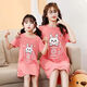 九能女童睡裙純棉睡衣 夏季薄款母女兒童睡短袖寶寶家居裙（單件） 睡裙-果粉菠蘿 165(適合150-155cm)