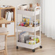 樂(lè )活時(shí)光簡(jiǎn)易多層廚房置物架落地客廳零食玩具收納架浴室用品儲物架展示架 三層時(shí)尚白