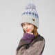 卡蒙（Kenmont）多巴胺彩色提花可愛(ài)毛球毛線(xiàn)帽女加絨保暖雙層護耳針織帽km-9529