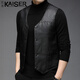 凱撒皮衣馬甲男士開(kāi)衫V領(lǐng)背心保暖抗寒PU皮坎肩無(wú)袖 黑色 2XL 