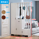 安瑩 鞋柜家用門(mén)口大容量收納入戶(hù)玄關(guān)柜門(mén)廳儲物柜子經(jīng)濟型一體衣帽架 反方向3門(mén)款（平板門(mén)） 備注顏色 組裝