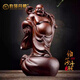 伯莎丹頓黑檀彌勒佛木雕擺件玄關(guān)酒柜裝飾品實(shí)木雕刻客廳工藝裝飾品佛像 彌勒木雕（高度40CM）